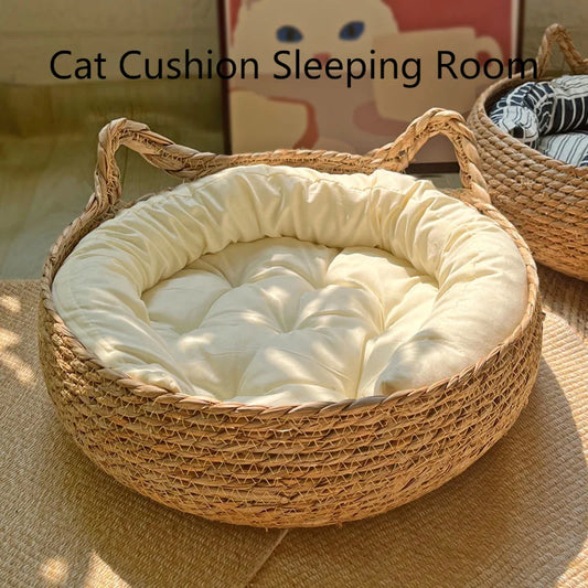 Cama de Rattan Ecológico para Gatos