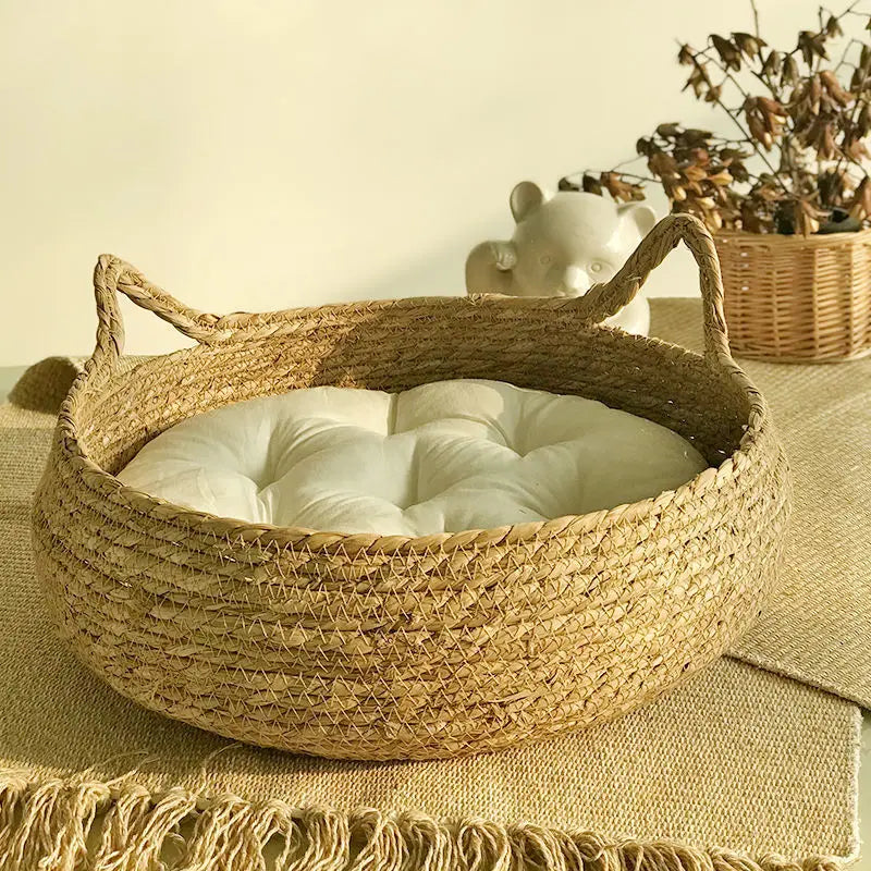 Cama de Rattan Ecológico para Gatos